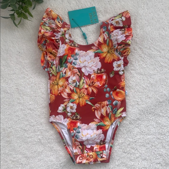 Posh Peanut Other - NWT Posh Peanut Paulina Floral Flutter Swimsuit 12-18M
